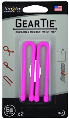 Gear Tie 6"" - Neon Pink