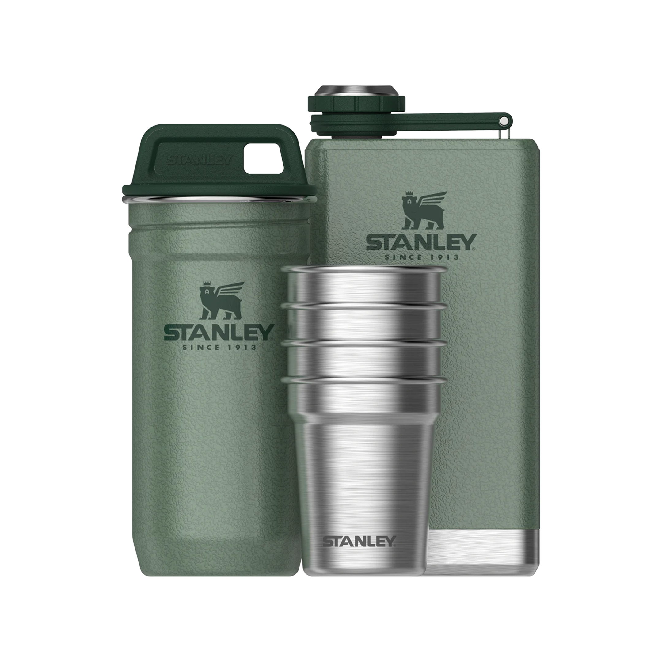 Adventure Shot Glass + Flask - Hammertone Green