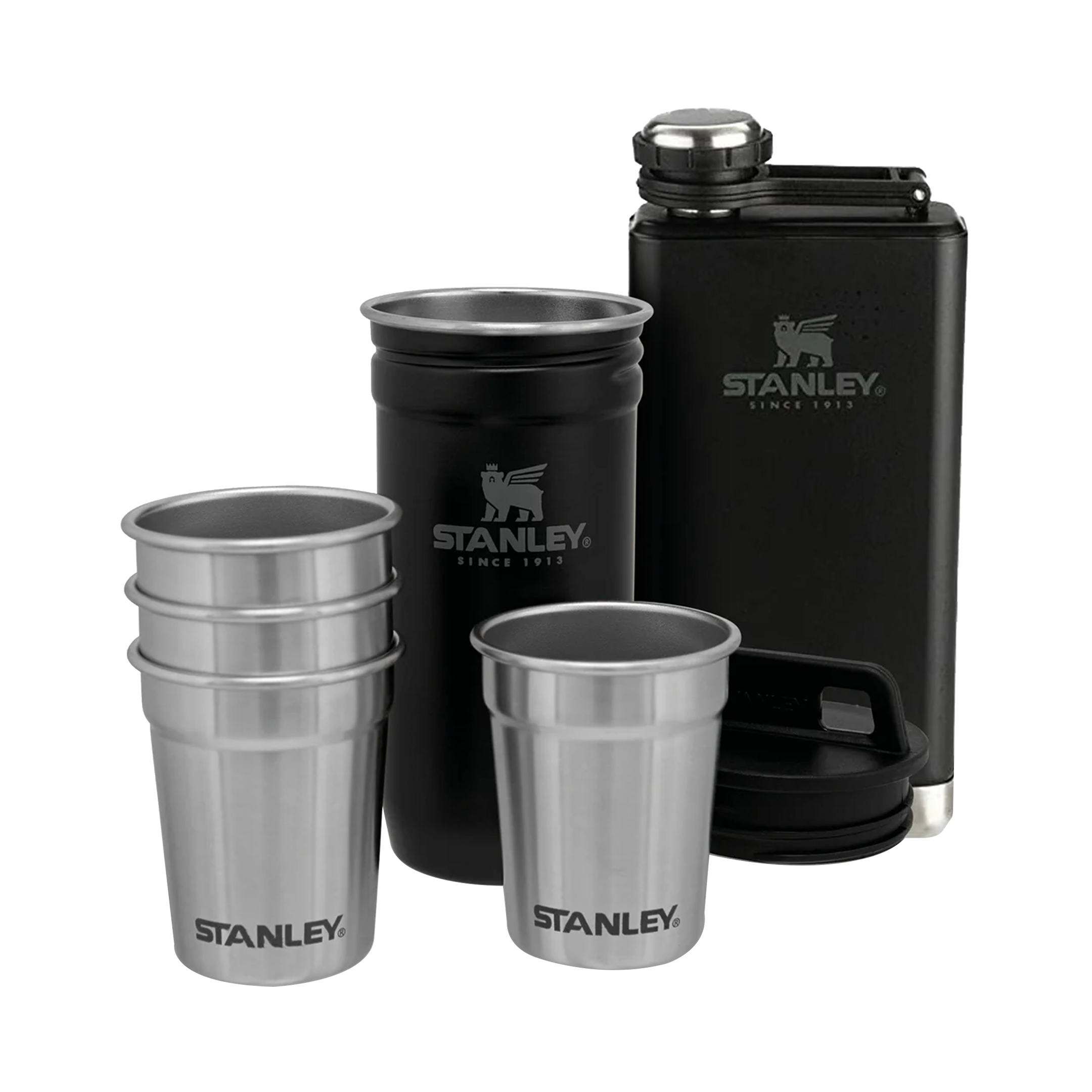 Adventure Shot Glass + Flask - Matt Black