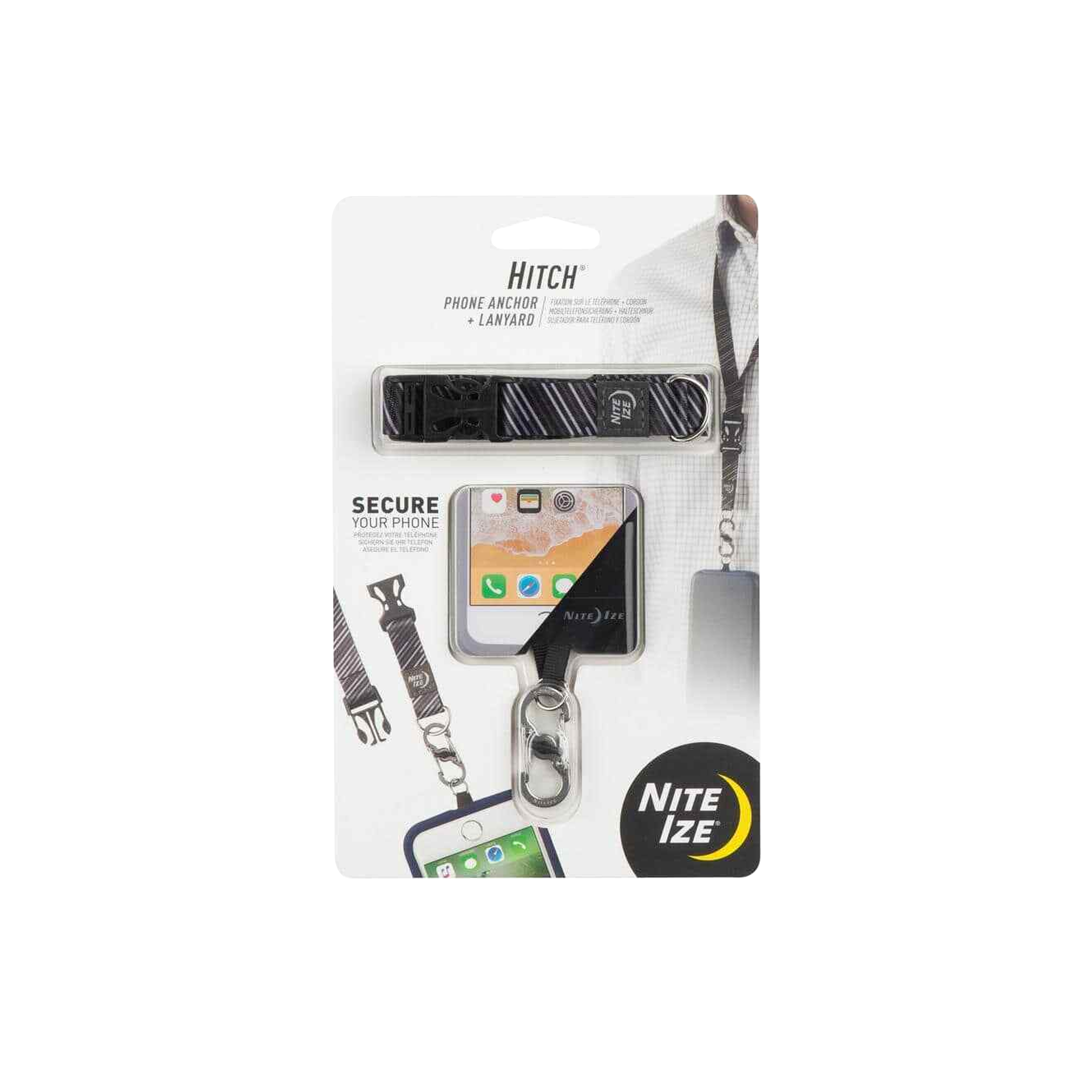 HitchTM Phone Anchor + Lanyard - Black