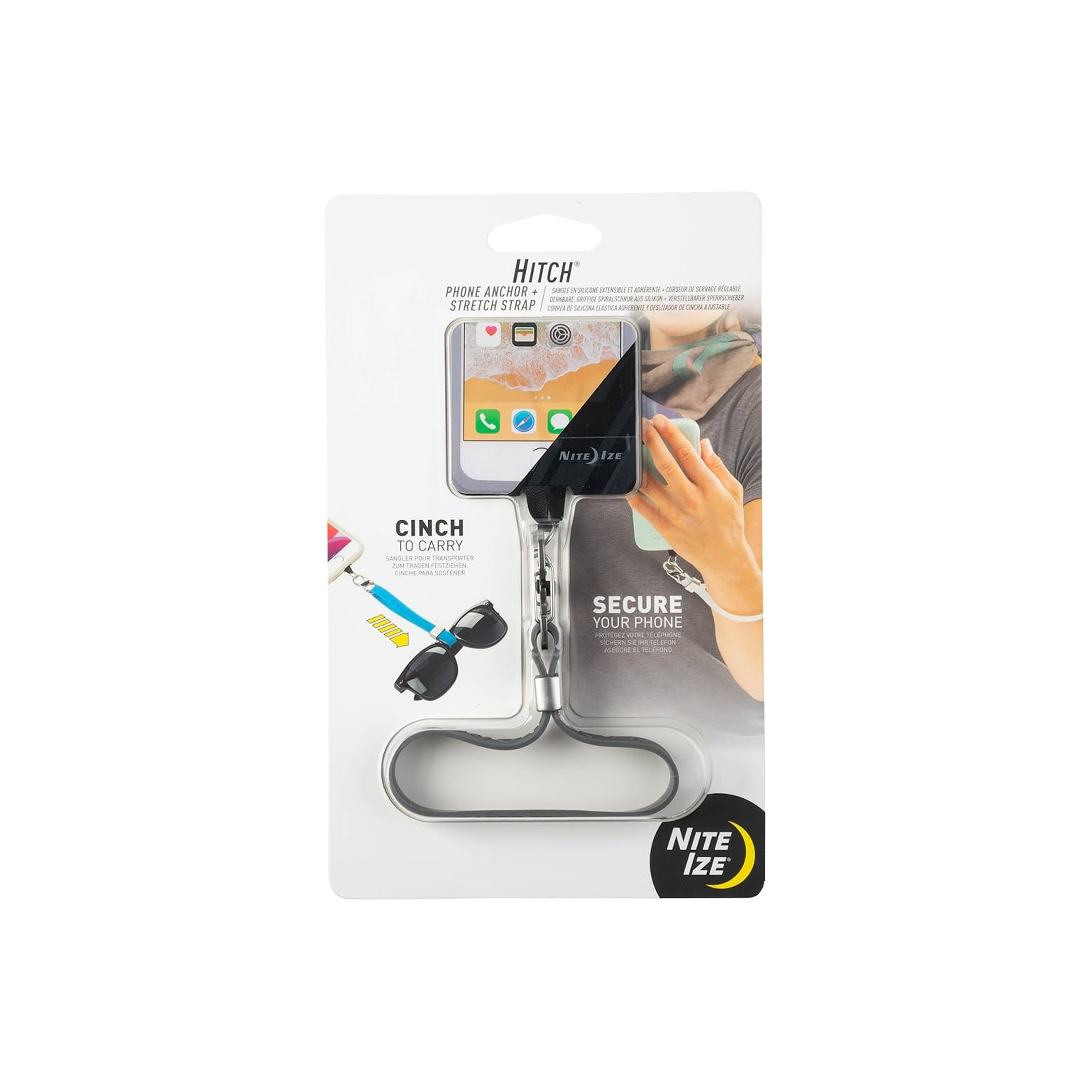 Hitch® Phone Anchor + Stretch Strap - Charcoal