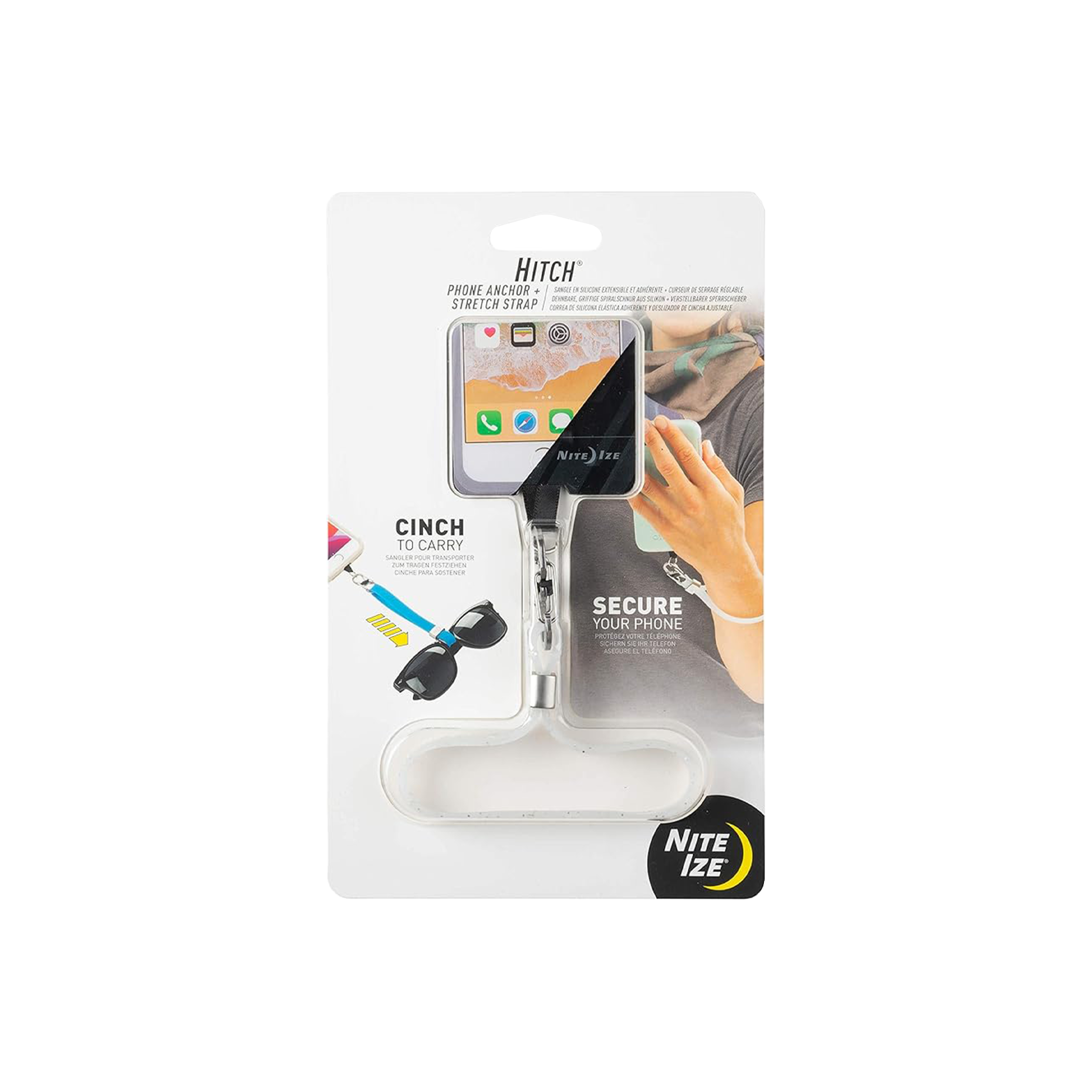 Hitch® Phone Anchor + Stretch Strap - White Sparkle