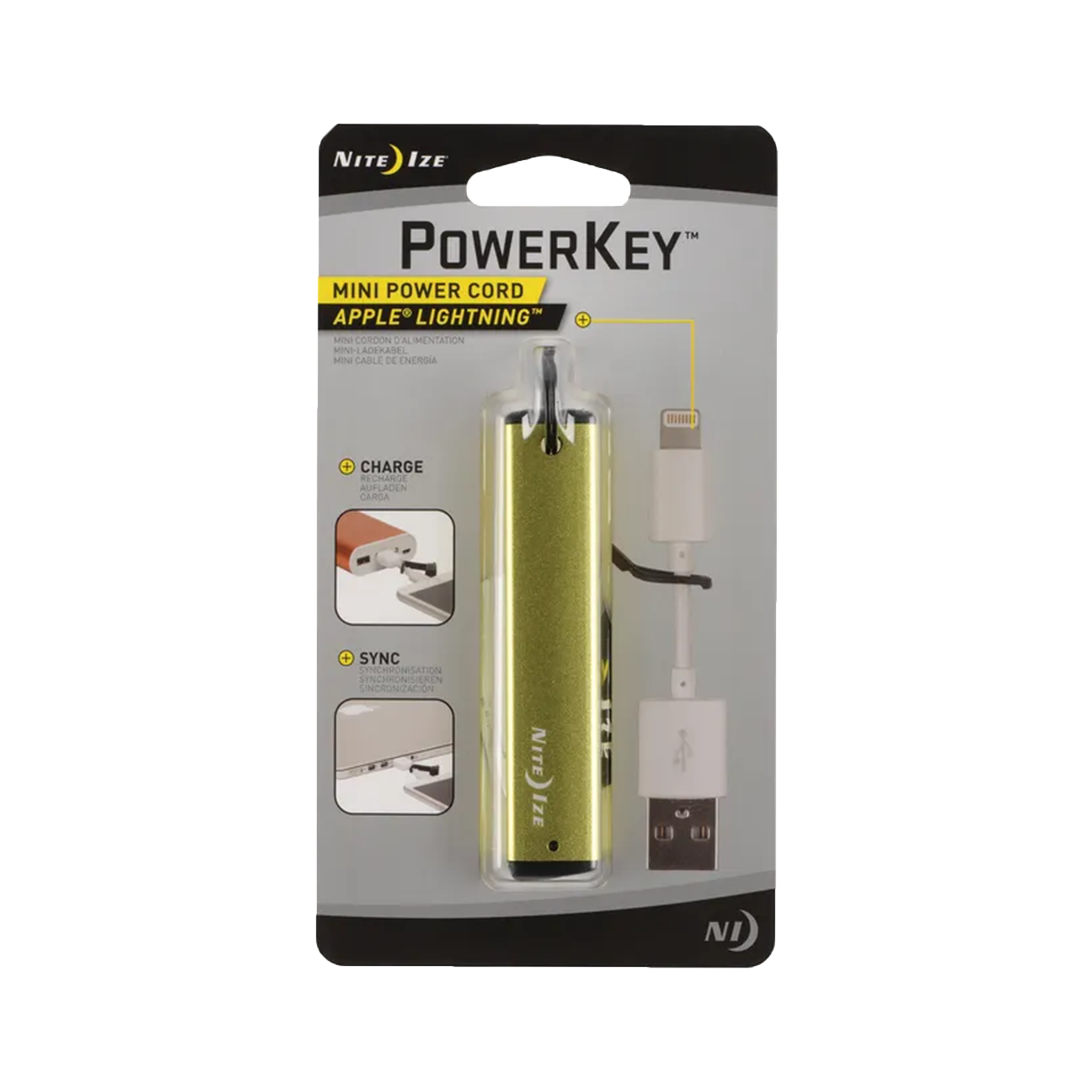 PowerKey Mini Power Cord - Apple Lightning Lime