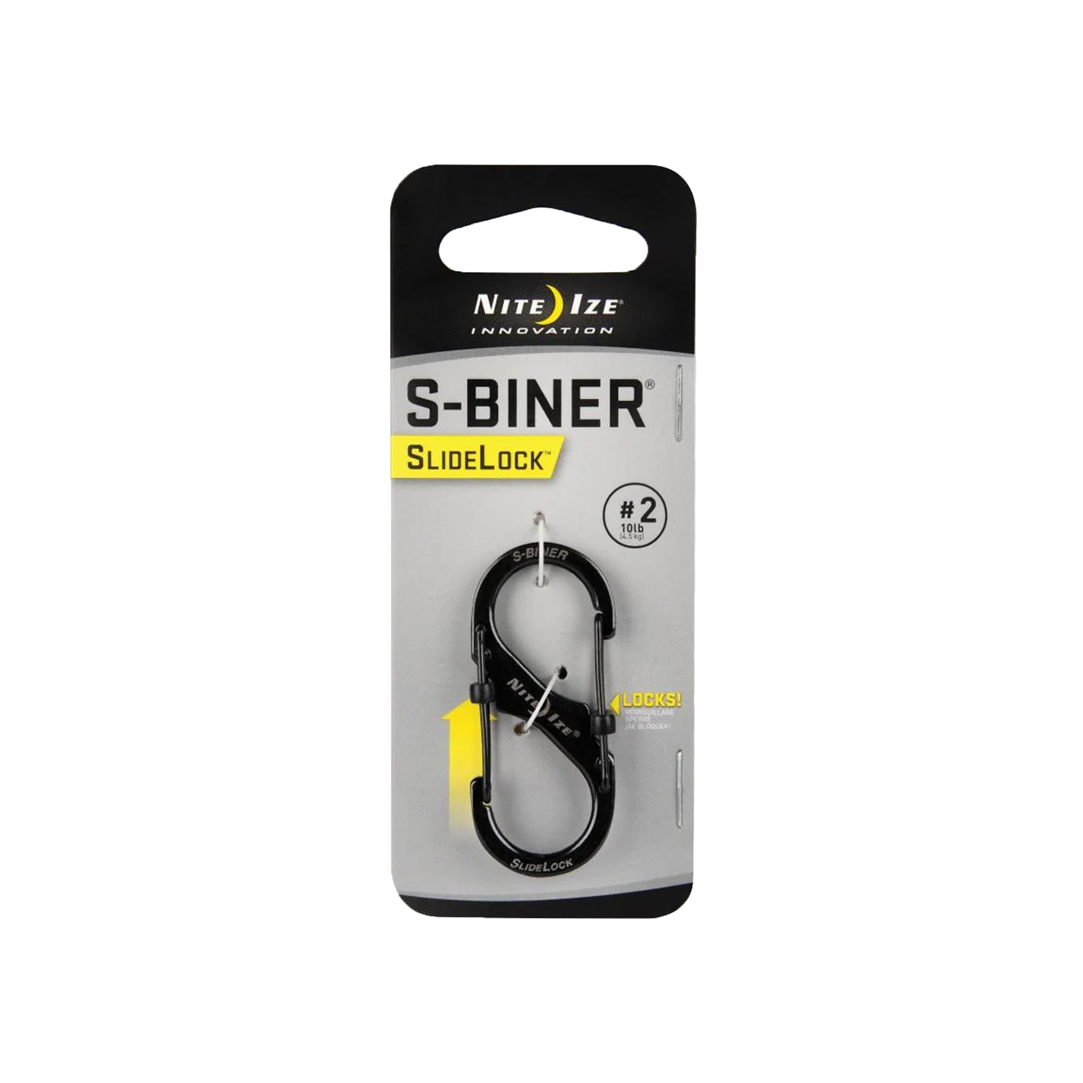 S-Biner® SlideLock® Stainless Steel #2 - Black