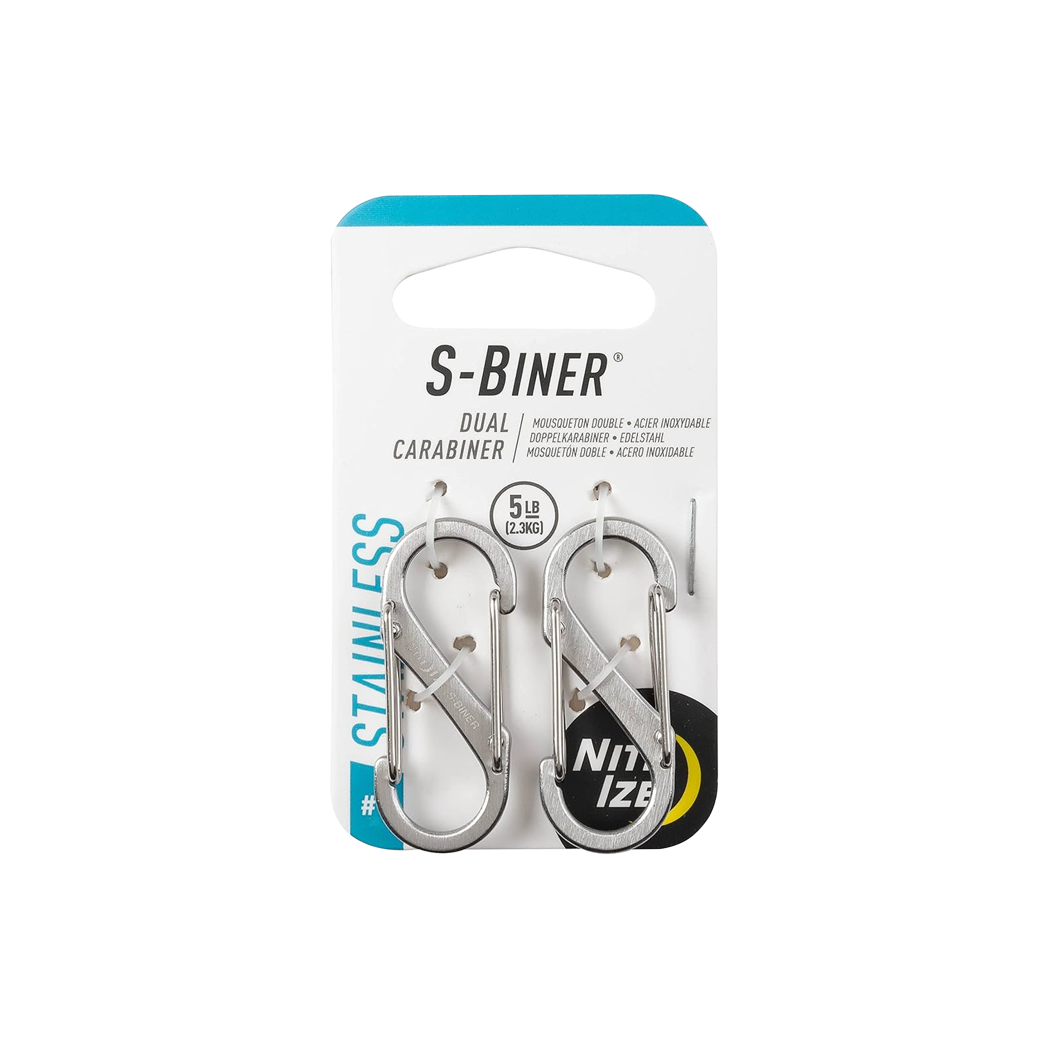 S-Biner® Stainless Steel Double Gated Carabiner #1 - 2 Pack