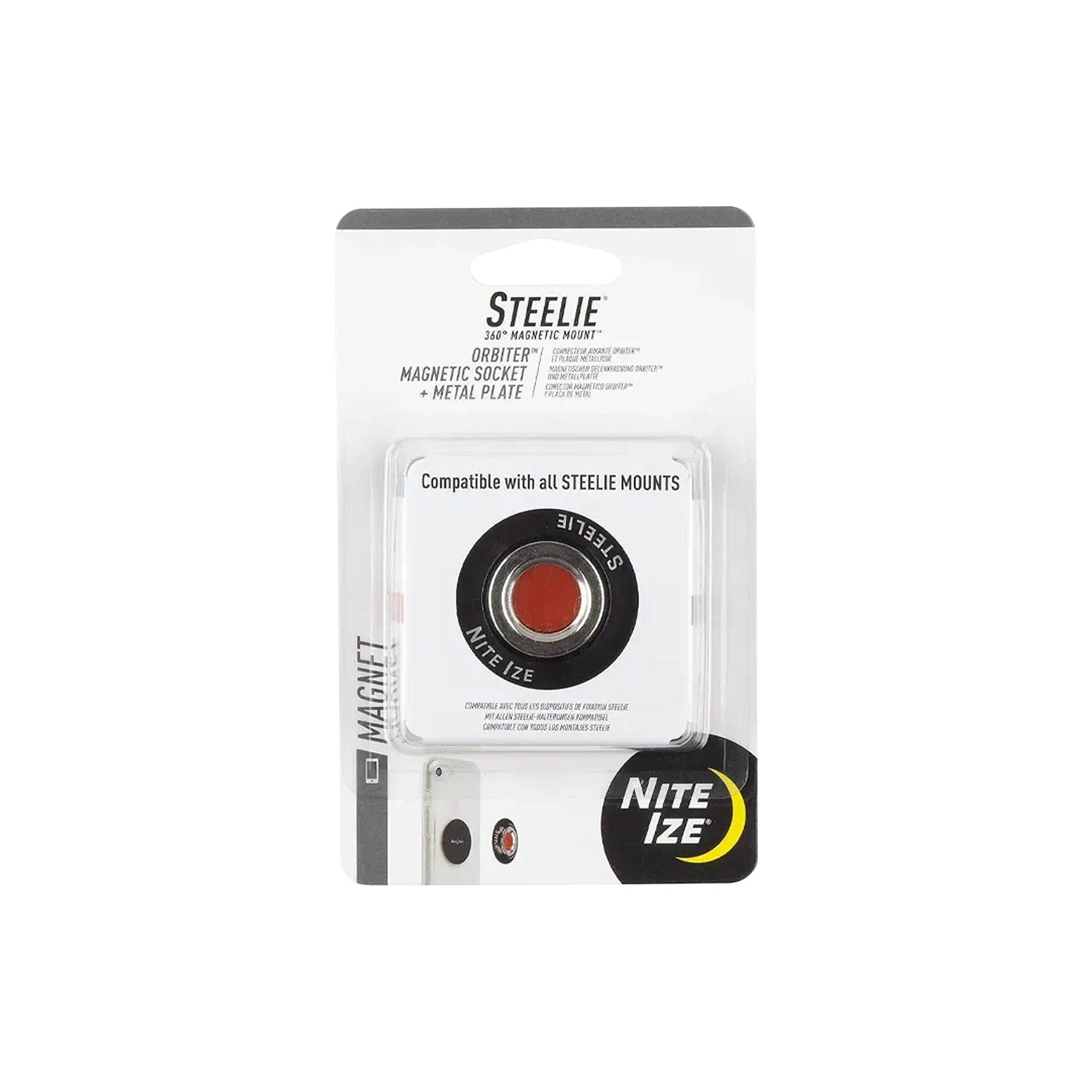 Steelie® OrbiterTM Magnetic Socket + Metal Plate