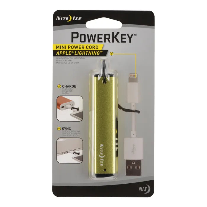 PowerKey Mini Power Cord - Apple Lightning Lime