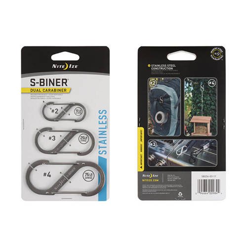 S-Biner® DUAL CaraBiner Stainless Steel - 3 PACK - Stainless