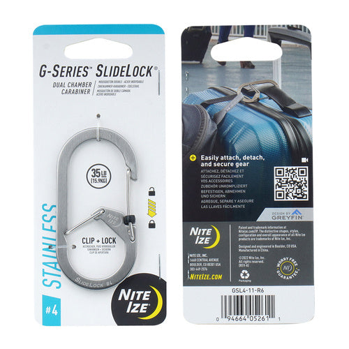 G-SeriesTM SlideLock® #4 Dual Chamber Carabiner - Stainless Steel