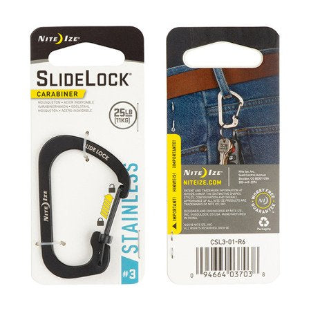 Carabiner Slide Lock #3-Black