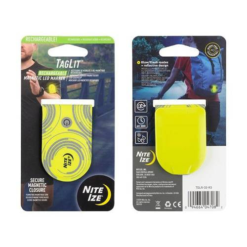 TagLitTM Rechargeable Magnetic LED Marker - Neon Yellow/Green LED