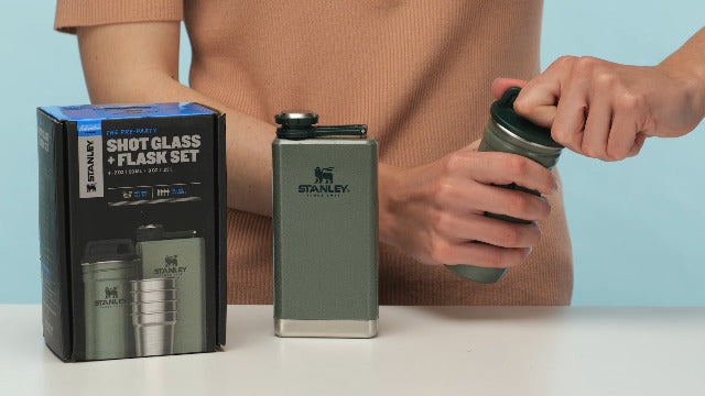 Adventure Shot Glass + Flask - Hammertone Green