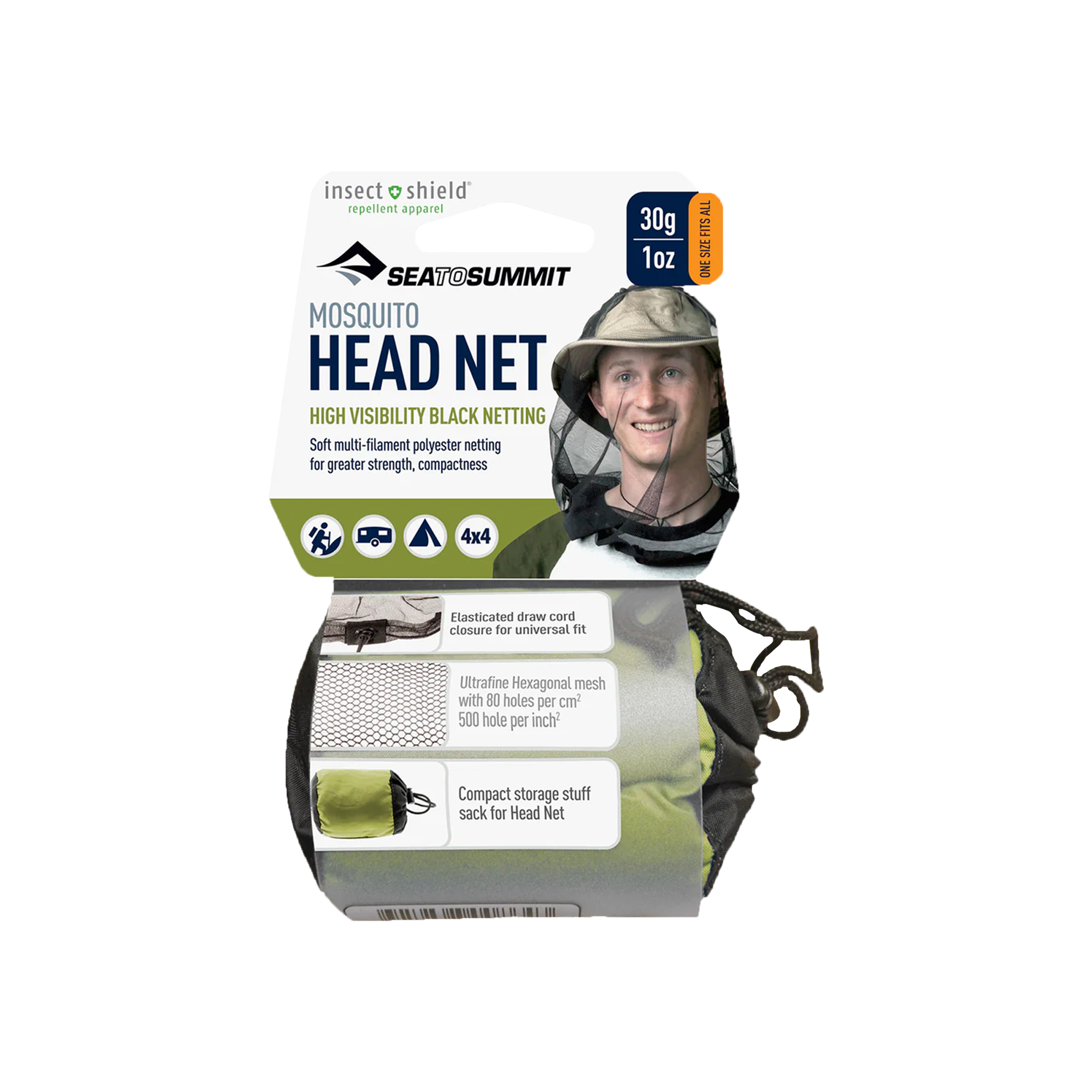 Mosquito Headnet Permethrin Treated - Black