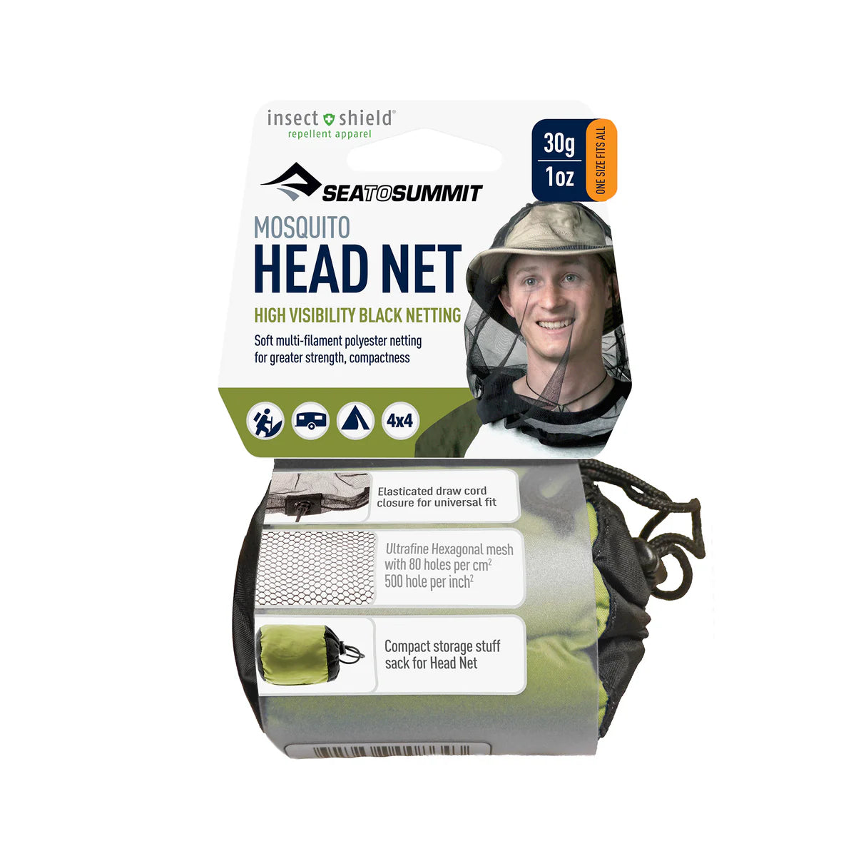 Mosquito Headnet Permethrin Treated - Black