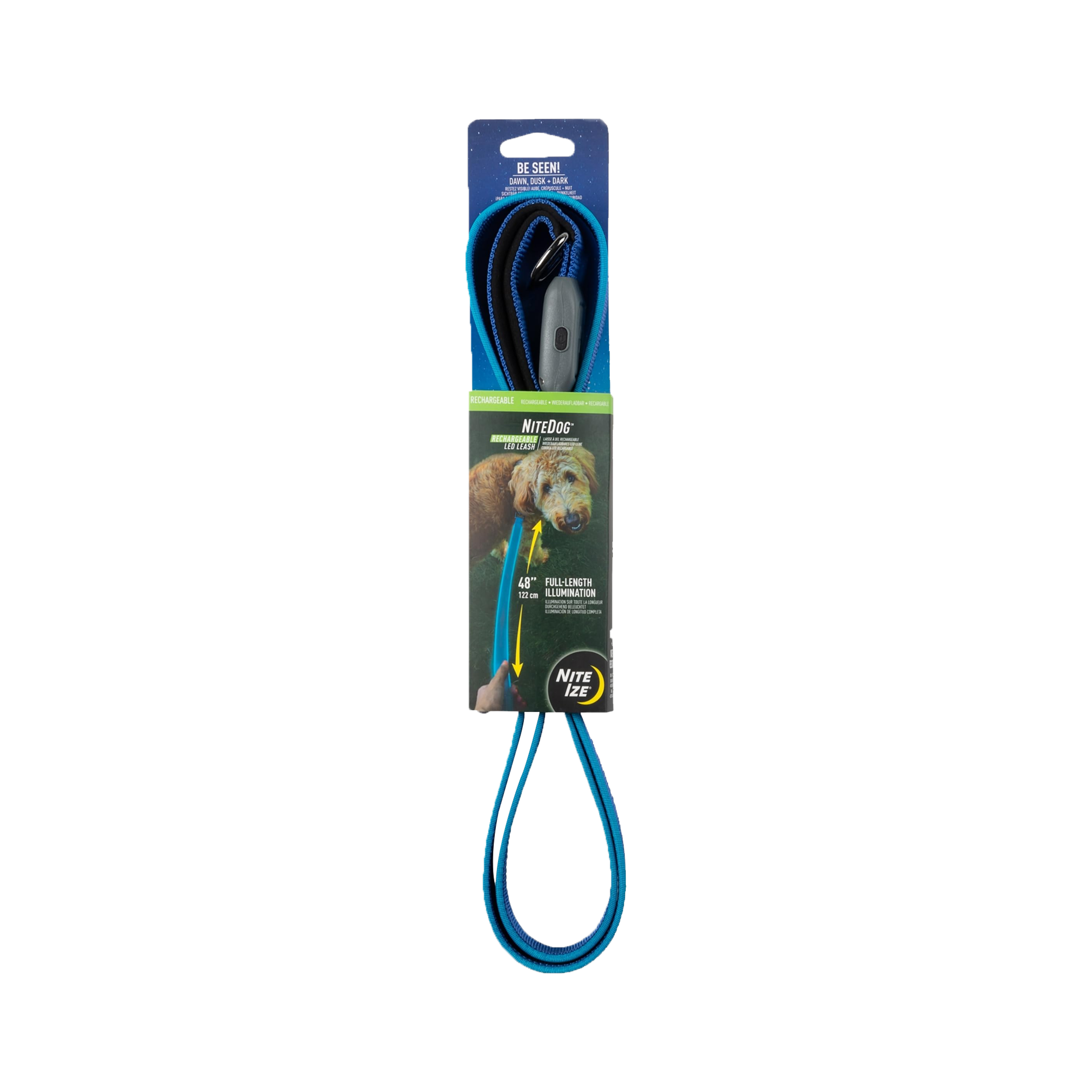 Pet NiteDog Recharg LED Leash - Blue