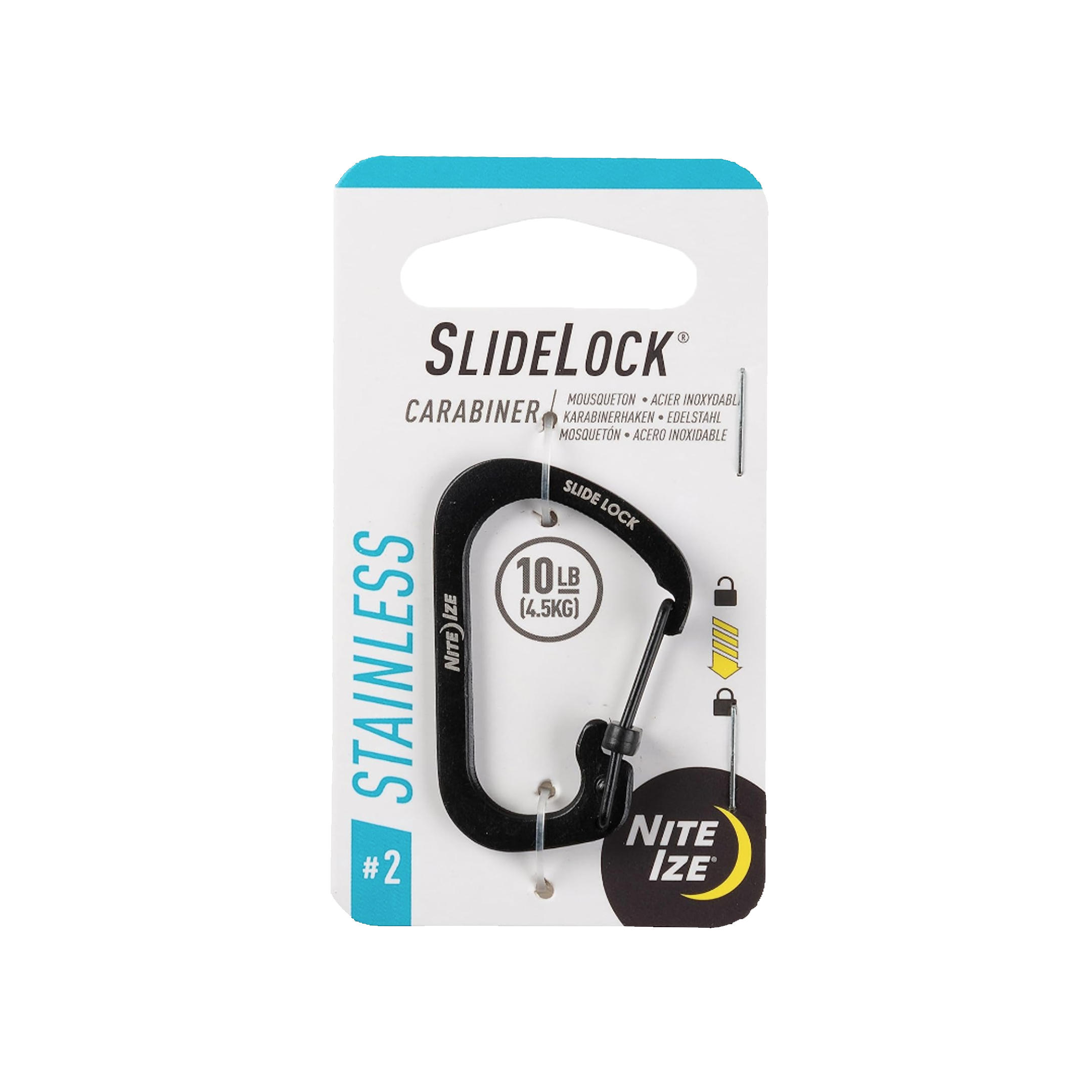 Slidelock® Carabiner Stainless Steel #2 - Black