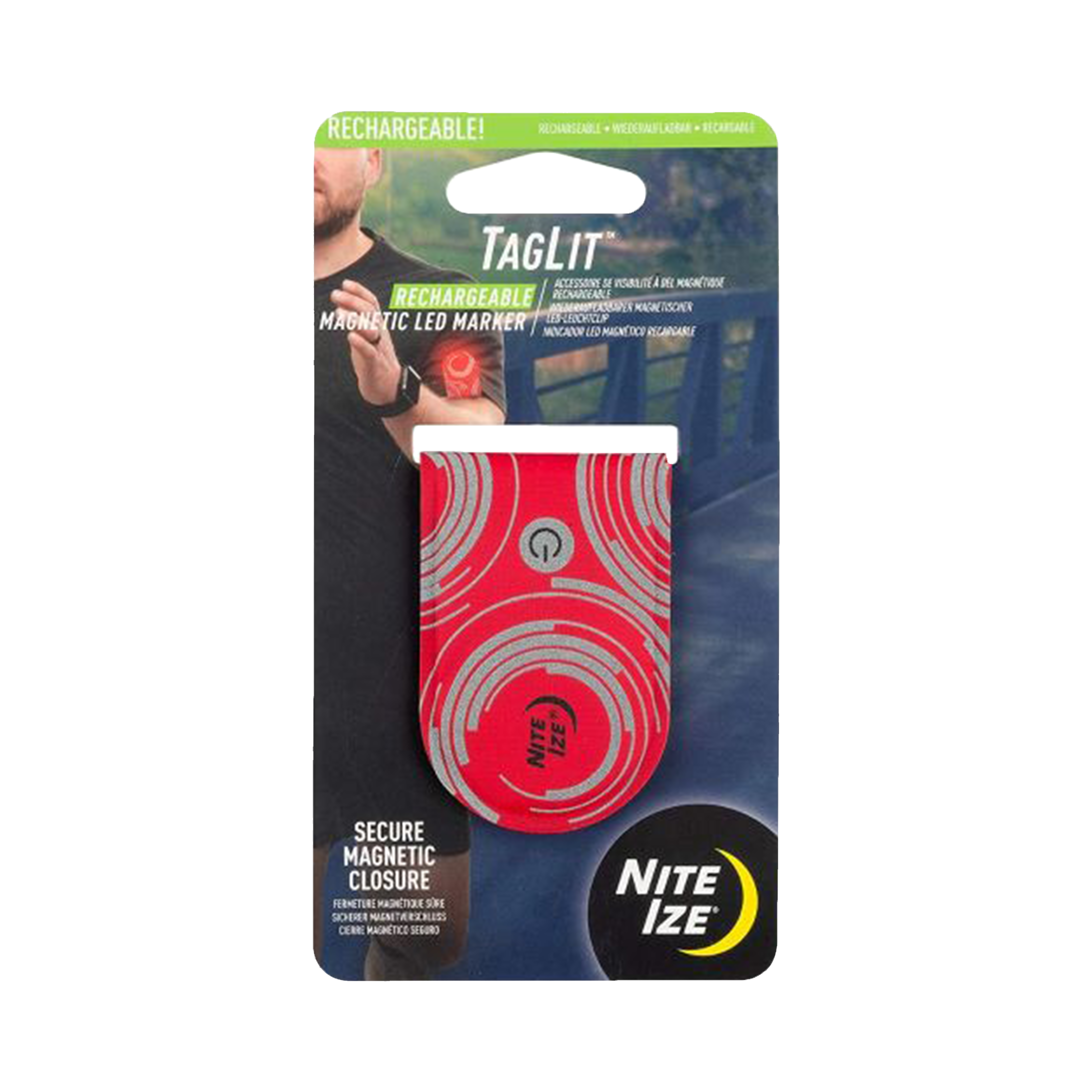 TagLitTM Rechargeable Magnetic LED Marker - Red/Red LED