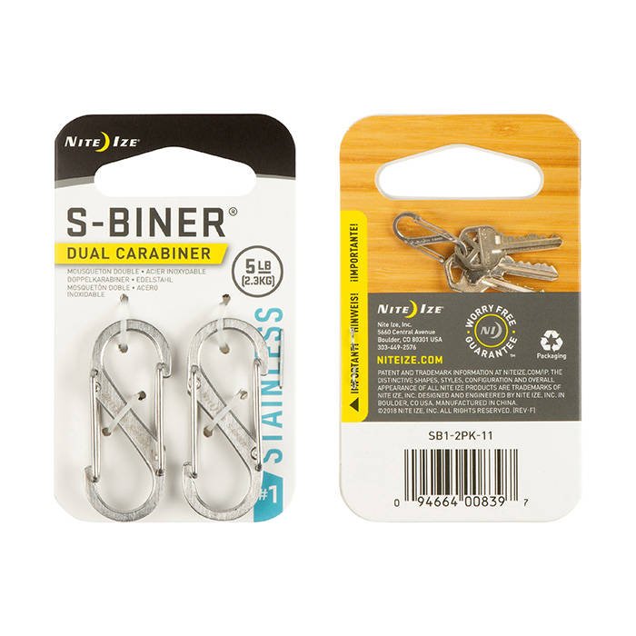 S-Biner® Stainless Steel Double Gated Carabiner #1 - 2 Pack