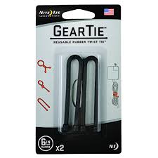 Gear Tie® Reusable Rubber Twist Tie - Black