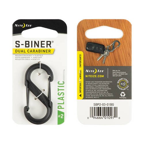 S-Biner® Plastic Dual Carabiner #2 - Black