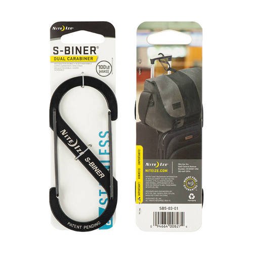 S-Biner® Stainless Steel Double Gated Carabiner #5 - Black